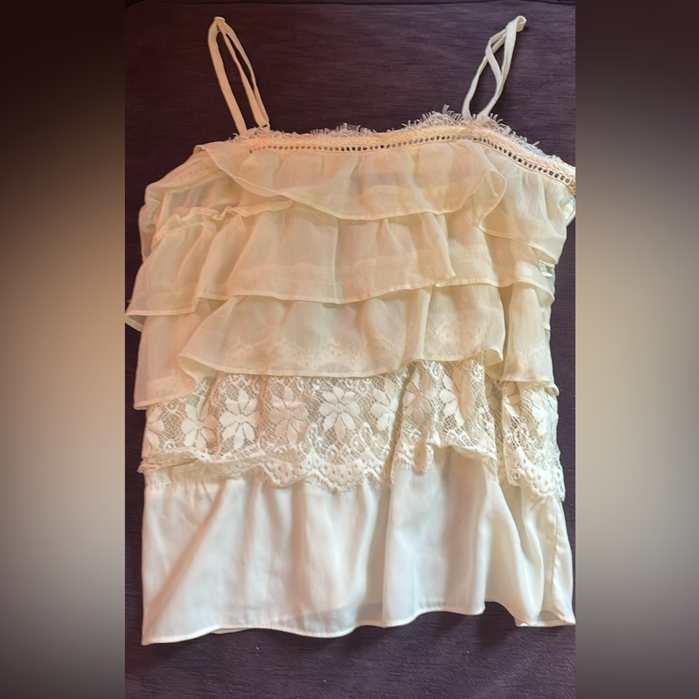 American Eagle Outfitters Cream Lace Camisole